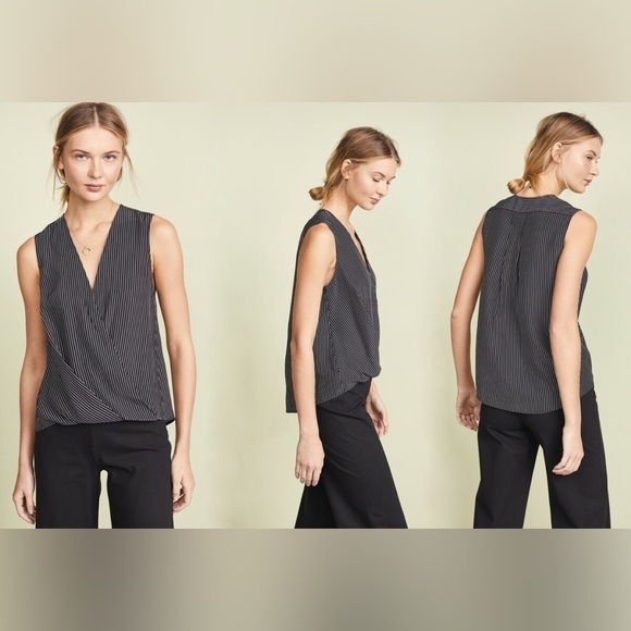 Rag and Bone Victor Silk Blouse in Black White Combo Size XS. - Picture 11 of 12